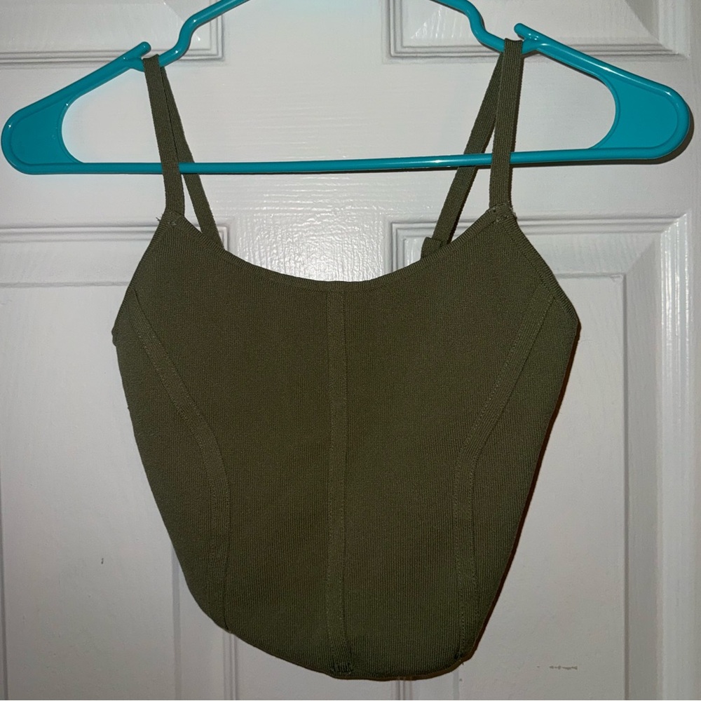 La Hearts Sage Green Knit Top